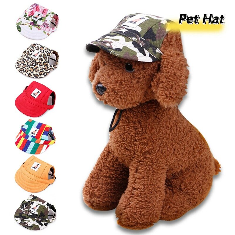 ペットの野球帽,調節可能なストラップ付きの野球帽,小型,中型,大型の犬用,日焼け止め
