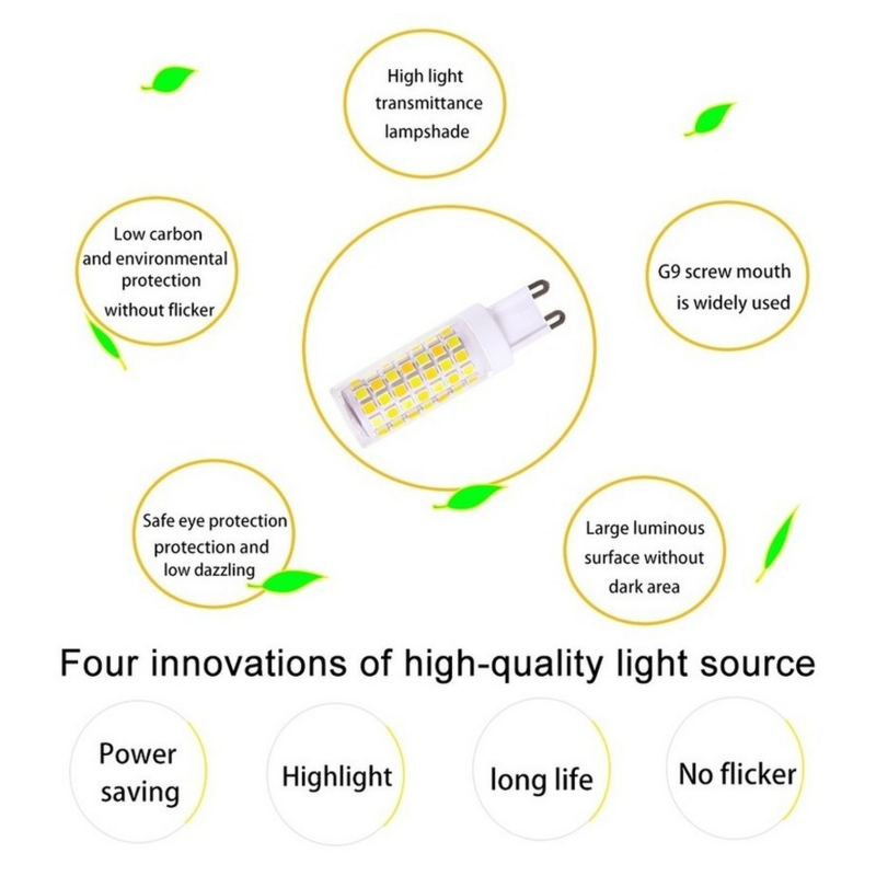 PwwQmm-Lampe de maïs LED G9, ampoule en céramique SMD2835, budgétaire blanc chaud et froid, remplacement de la lumière halogène, AC 220V, 7W, 5W, 3W