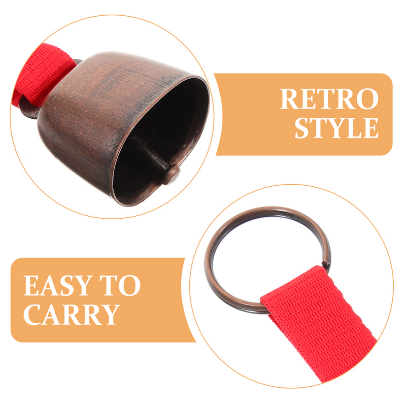 2 Pcs Outdoor Camping Bell Accessories Cow Bells for Pets Traveling Red Anti Lost
