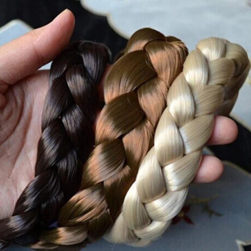 Fashion Aboriginal Style 5-strand Hair Braiding Shaped Hairband Retro Easy Wear Wig Head Band for Woman Daily Use Convenience