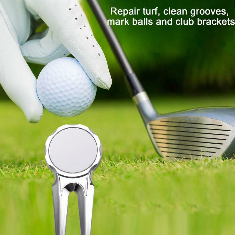 Divot alat dan penanda bola Golf, aksesori Golf portabel ergonomis kokoh dengan penanda bola untuk perbaikan Golf