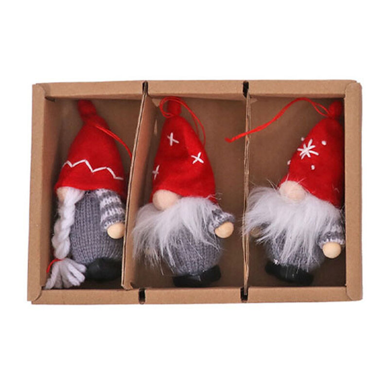 3Pcs/set Christmas Gnomes Angel Dolls Christmas Decorations For Home 2023 Xmas Tree Wooden Pendant Christmas Gift.