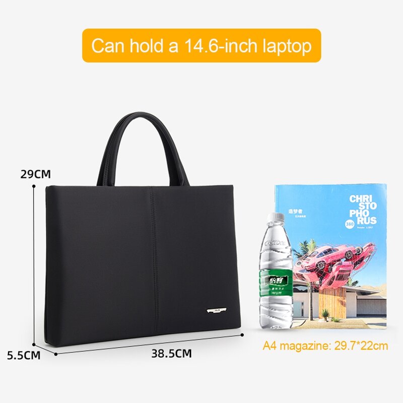 Портфель большой вместимости для мужчин, деловая Холщовая Сумка для ноутбука 14 дюймов, сумка на плечо из ткани Оксфорд для офиса