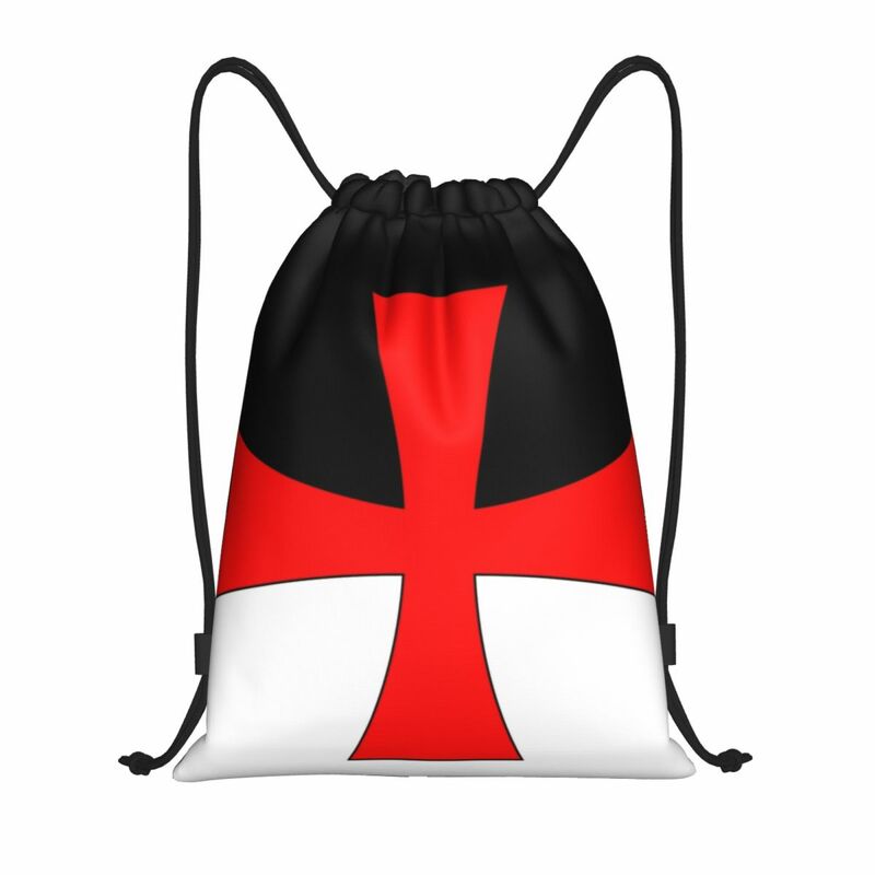 Ridders Templar Vlag Trekkoord Rugzak Tassen Vrouwen Mannen Lichtgewicht Middeleeuwse Krijger Cross Gym Sport Sackpack Zakken Voor Yoga