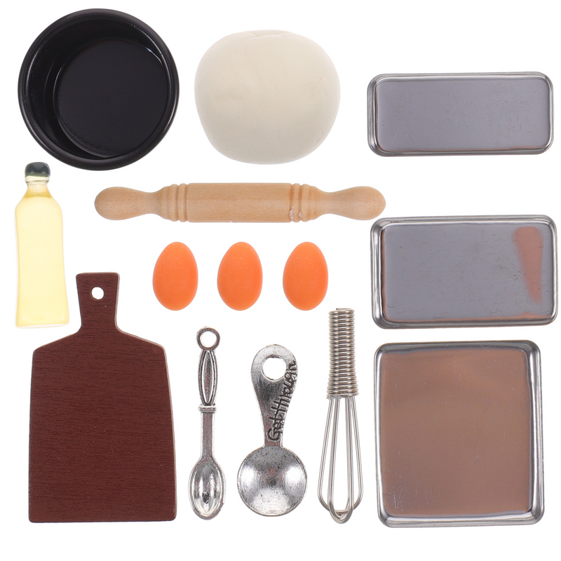 مجموعة أدوات مطبخ صغيرة ، أدوات خبز مصغرة ، أداة خَبز للعب ، ملحقات ديكور منزل صغير