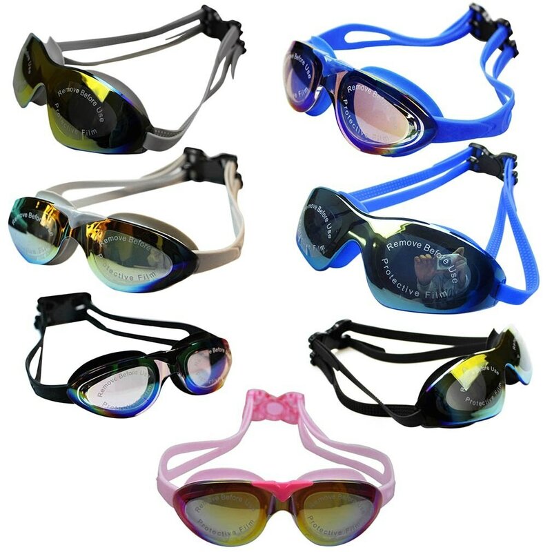 Gafas grandes enchapadas sin sexo para adultos, antivaho, impermeables, protección UV, gafas de natación, nueva llegada