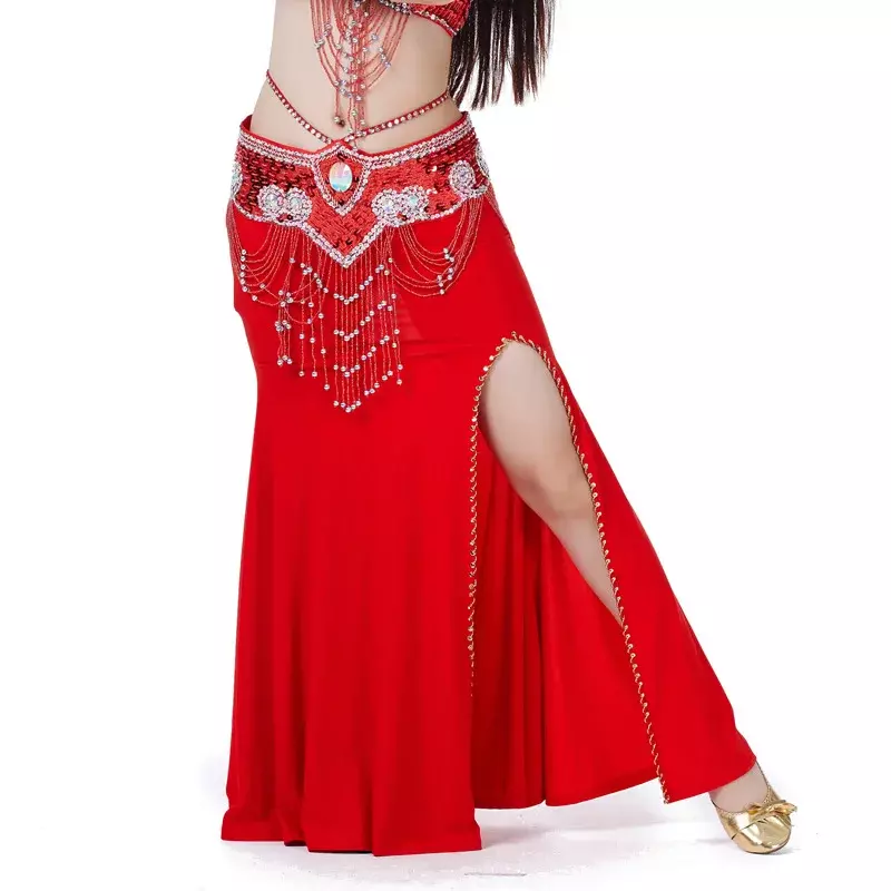 Disfraz de danza del vientre para mujer, falda dividida profesional, vestido de baile Oriental, 1 unidad por lote