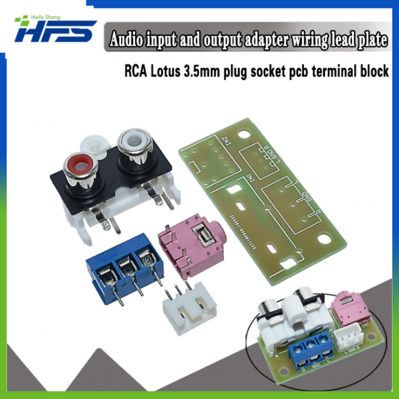 DIY Audio Switch Board Kit, Audio Input Block for Amplifier, RCA, 3.5mm