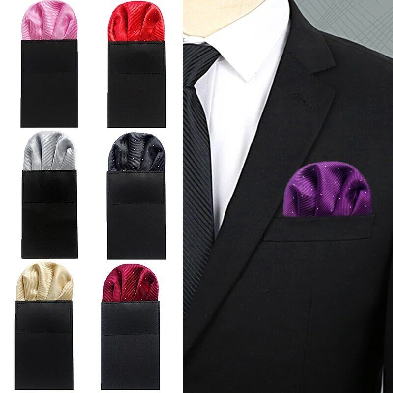 Men's Wedding Pocket Square Silk For Banquets Business Men Suit Napkin Mens Handkerchief Shirt Accessories Polka Dots Fashion