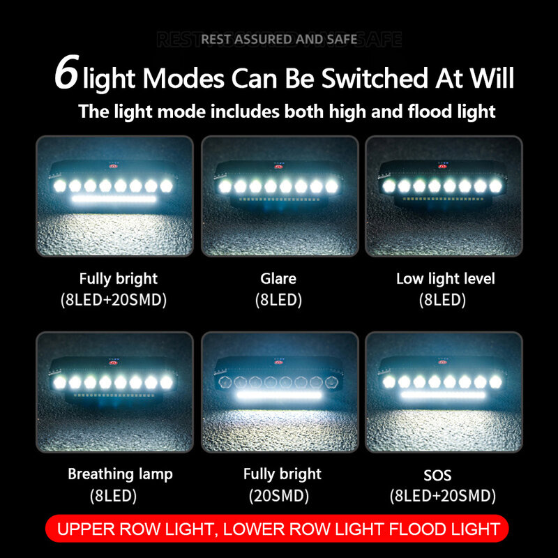8 LED lampu depan sepeda MTB, lampu depan sepeda tahan air dapat diisi ulang USB 5 LED lampu depan sepeda untuk keselamatan berkendara malam
