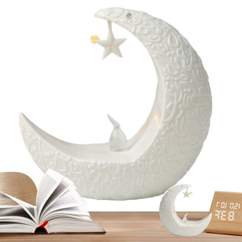 Eid卓上キャンドルライト、レトロな月の星のライト、エレガントなランタン、素朴な装飾品