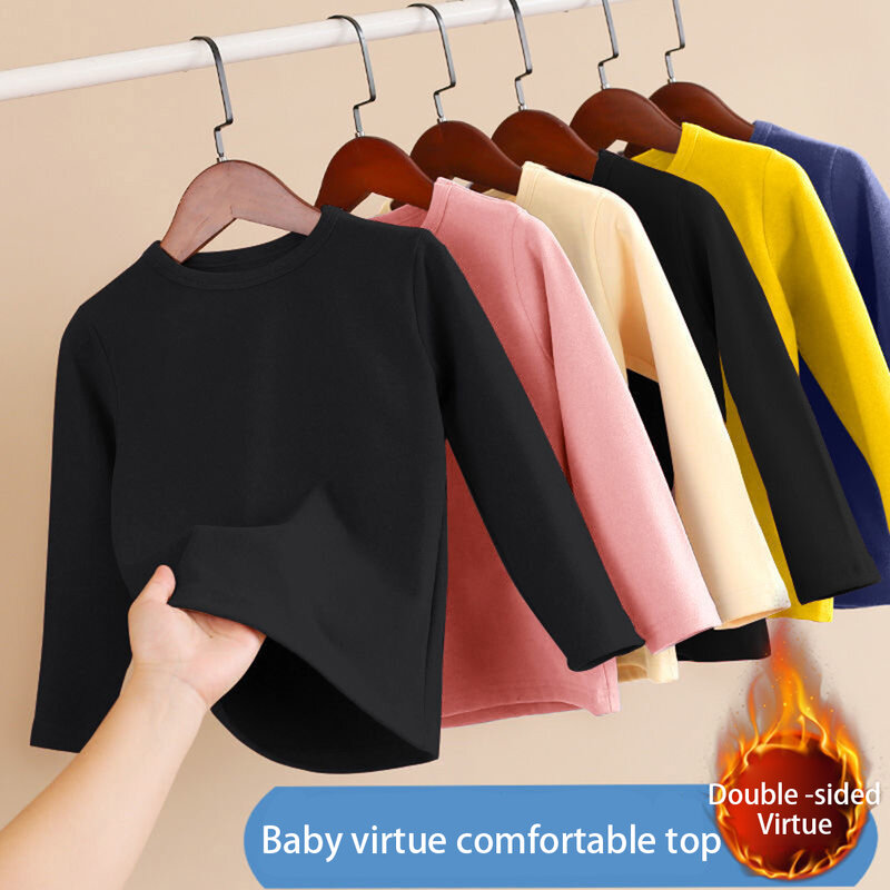 Thermal Underwear Thick Top Sleepwear Solid Color T-shirts Home Clothes