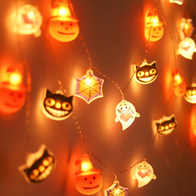 LED-Lichterkette im Freien Halloween-Lichterketten Dekor hängen Dekor Szene Anordnung