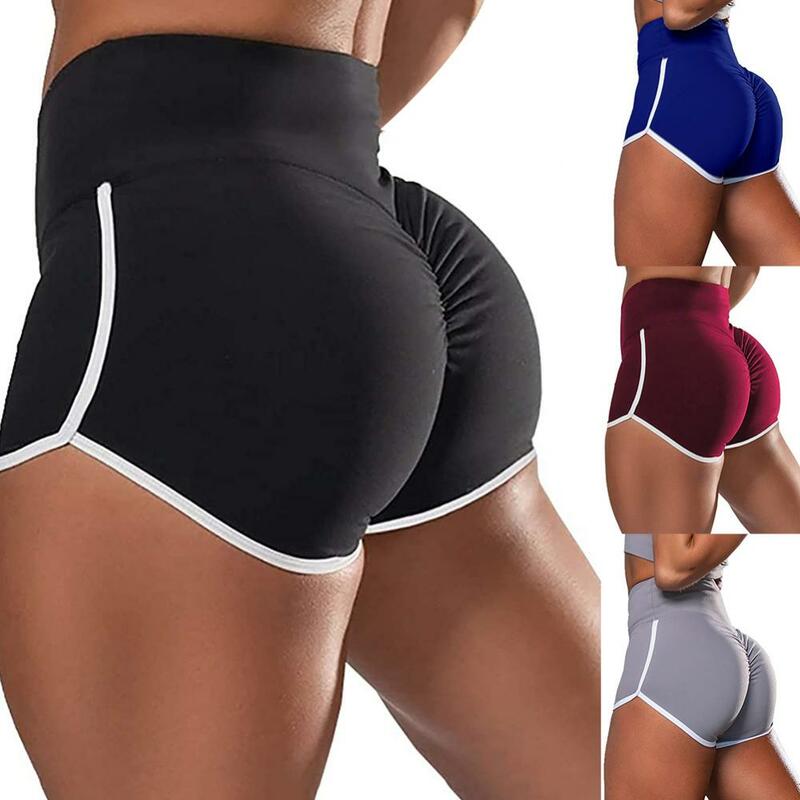 Shorts esportivos sem costura elásticos para mulheres, leggings de fitness, push up, ginásio, ioga, corrida, calças justas de treinamento, sweatpants sexy, shorts grandes