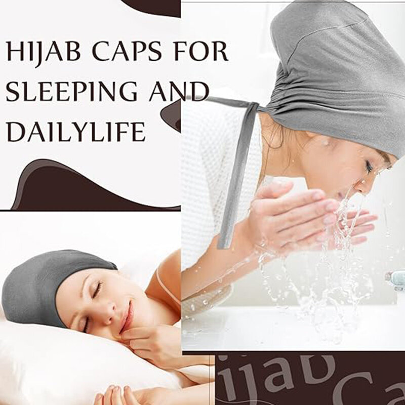 여성용 언더스카프 히잡 모자, 이슬람 히잡 언더캡, 보넷 캡, 무슬림 내부 비니 모자, 터번 캡, 넥타이 백 클로저