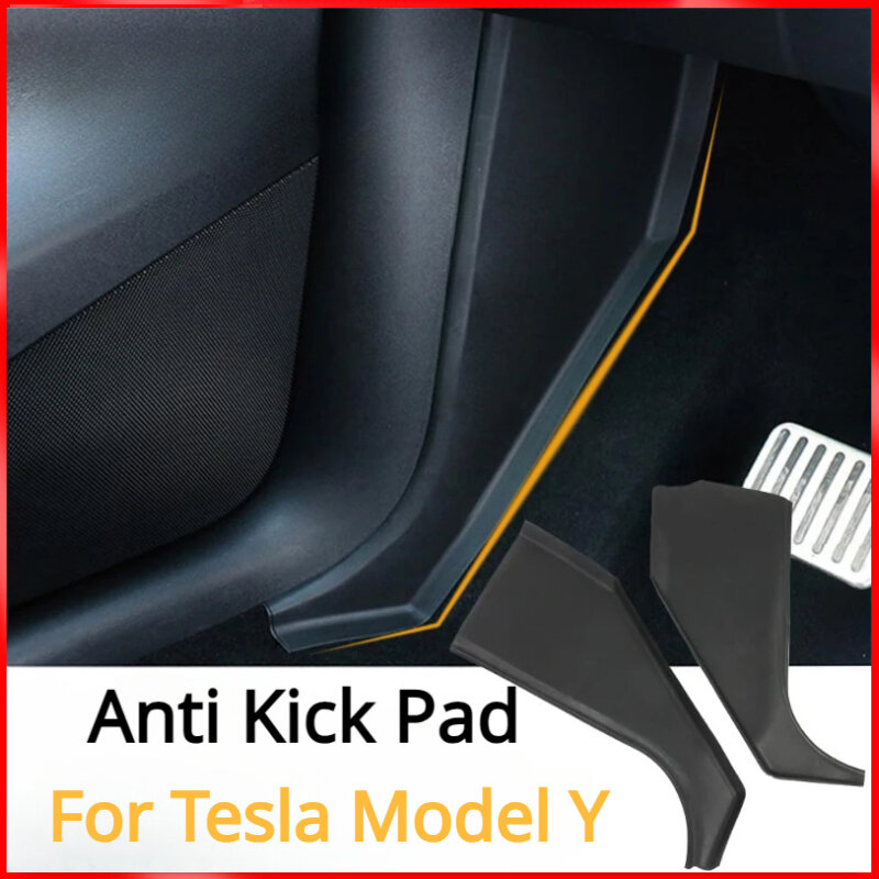 Anti Kick Pad for Tesla Model Y 2021-2023 Front Door Rest Pedal Side Guards Protector Sticker Protection Cover Modely HW4.0 2024