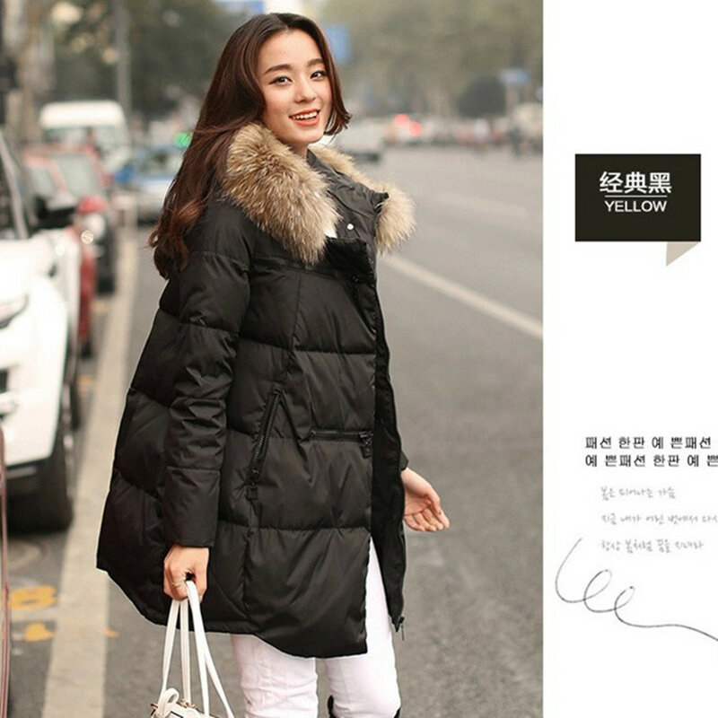 Women Brand 2023 New Fashion Long Winter Jackets Thick Ladies Coats Hooded Down Jacket Parka Plus Size Black/White