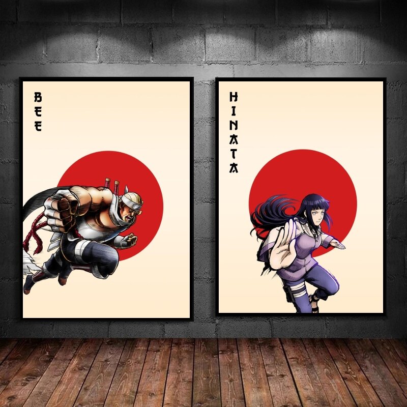 Lienzo de arte para pared, pintura decorativa de Naruto, Hyuga Hinata, póster estético, imágenes de cómics, impresiones e impresiones