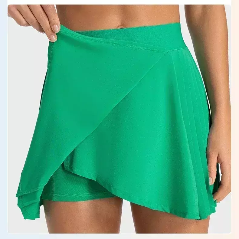 Женская спортивная теннисная юбка Lemon, шорты, плиссированная юбка для гольфа с подкладкой, уличные Леггинсы для бега, тренажерного зала, отдыха, фитнеса, короткие юбки