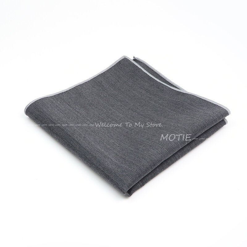 Gracefully Plaid Striped Wool Square Hanky Grey Burgundy Square Hanky Cravat For Business Wedding Party Shirt Collar Accessory