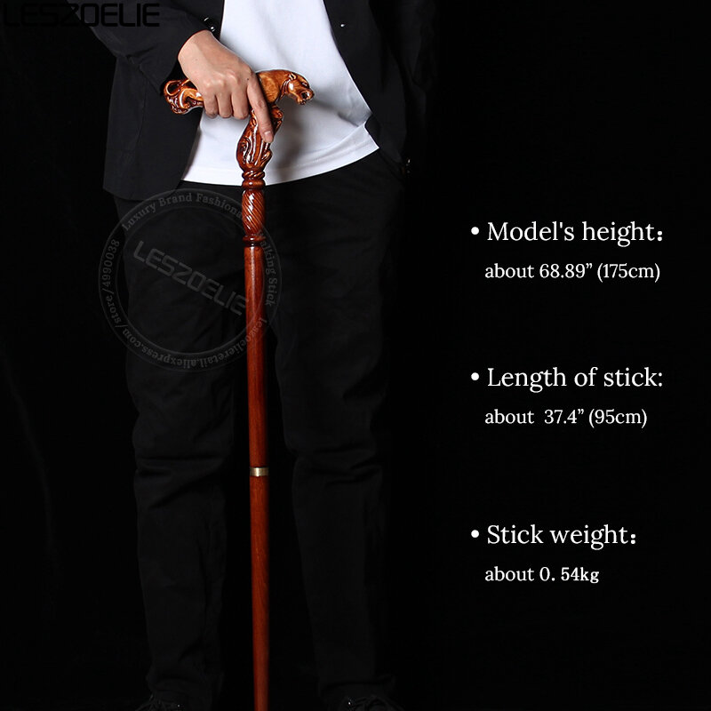 Роскошная леопардовая ручка, немецкая буковая деревянная Мужская съемная модная трость, Женская коричнево-красная элегантная трость для ходьбы, 95 см