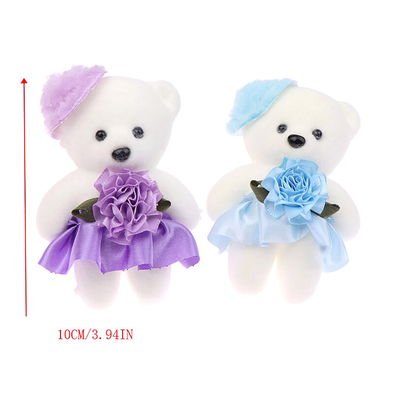 Pequeno Bear Bouquet Embalagem, Casal Urso, Presente De Casamento, Presente De Aniversário, 11cm, 10Pcs