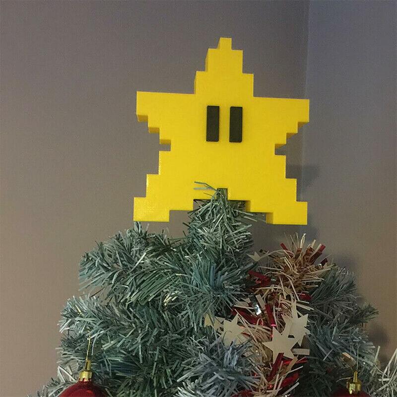 Grand pendentif étoile de mer de dessin animé de Noel, décoration d'arbre de Noël mignonne, ornement de Noël, Super Mario Bros