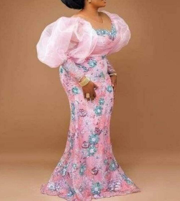 Robe de Soirée Africaine Rose à Manches sulfpour Femme, Tenue Élégante, Vêtement Africain, Automne