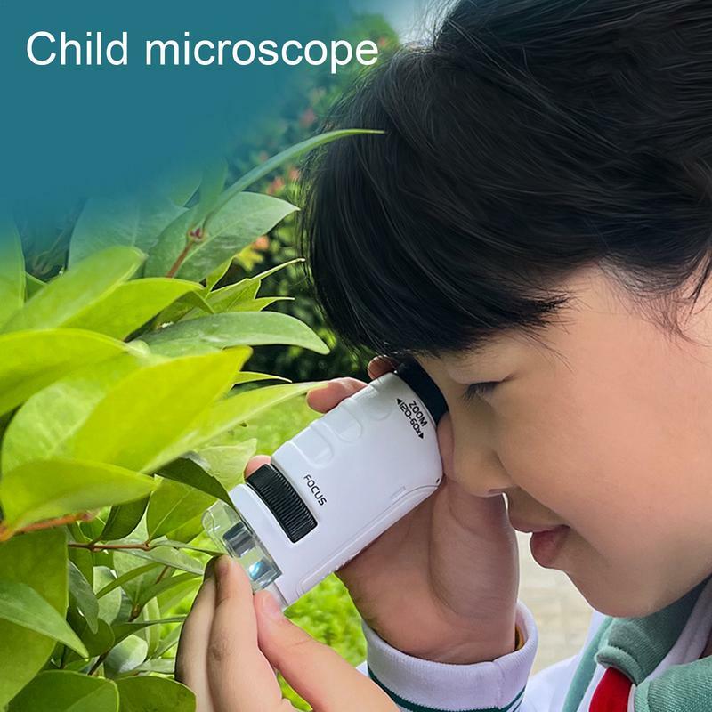 Juguete de microscopio pequeño para niños, 60-120X, experimento científico reutilizable, exploración científica preescolar, Educación Temprana