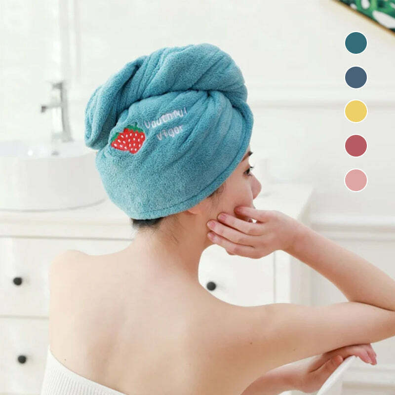 Rapid Drying Towel Thickened Shower Cap Absorbent Triangle Shower Hat Embroidery Microfiber Soft Skin Women Wiping Hair Toallas