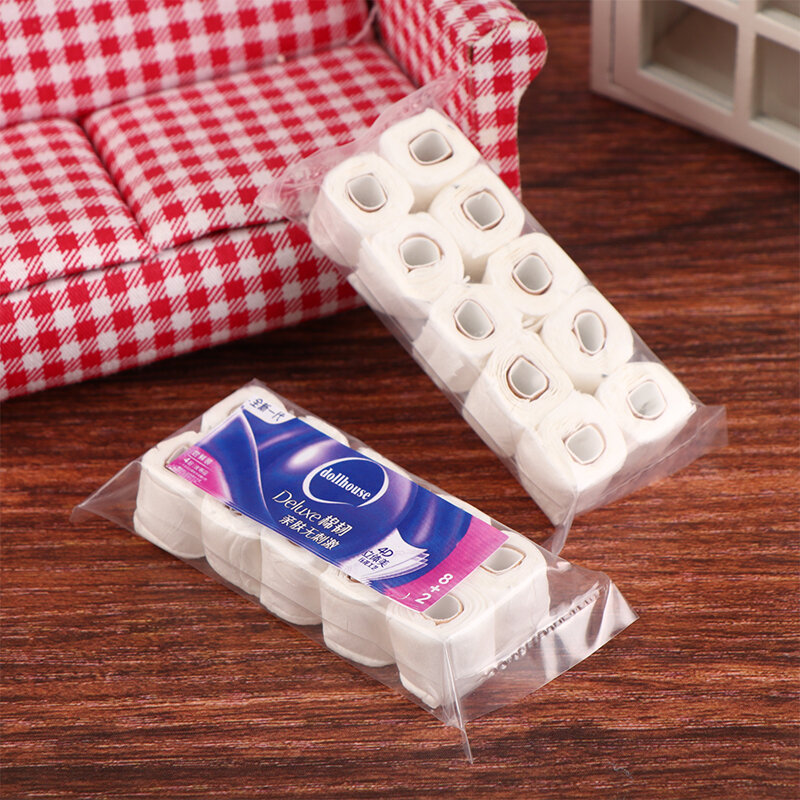 1PC Dollhouse Miniature Paper Towel Roll Model Roll of Tissue Home Decor Toy Doll House Accessories Kids Pretend Play Toys