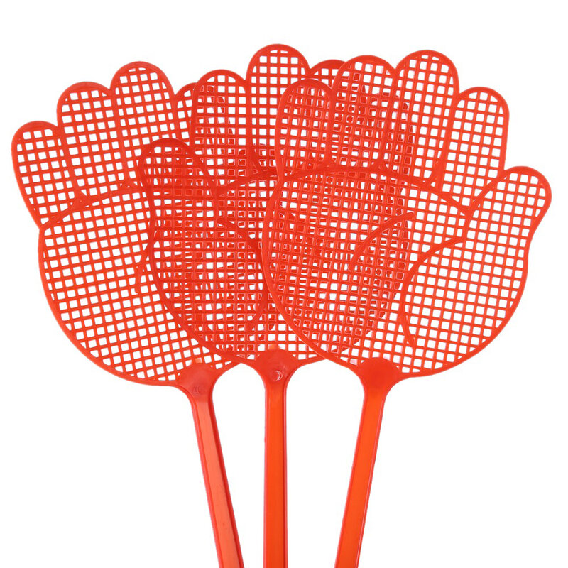 Bonito Padrão Palm Plastic Fly Swatters, Controle de Pragas Mosquito, Assassino de Insetos, Acessórios de Cozinha Casa, Aleatório, 1-10pcs