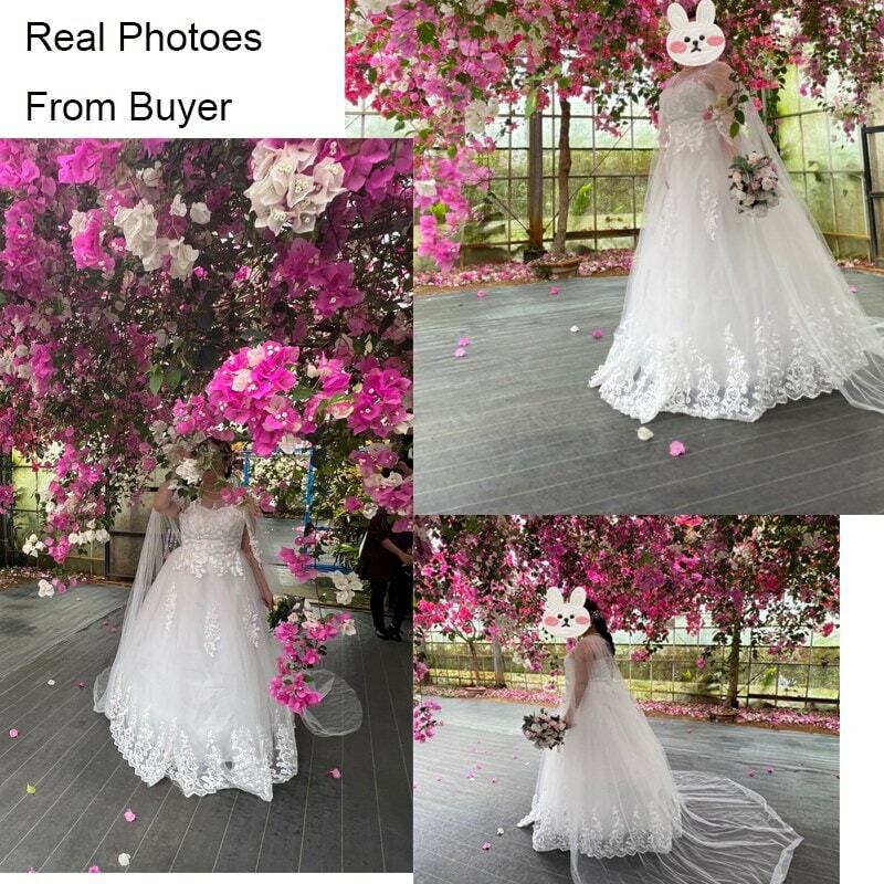 2023 Chinese Trouwjurk Met Lange Cap Kant Wedding Gown Met Lange Trein Borduren Prinses Plus Szie Bridal Jurk