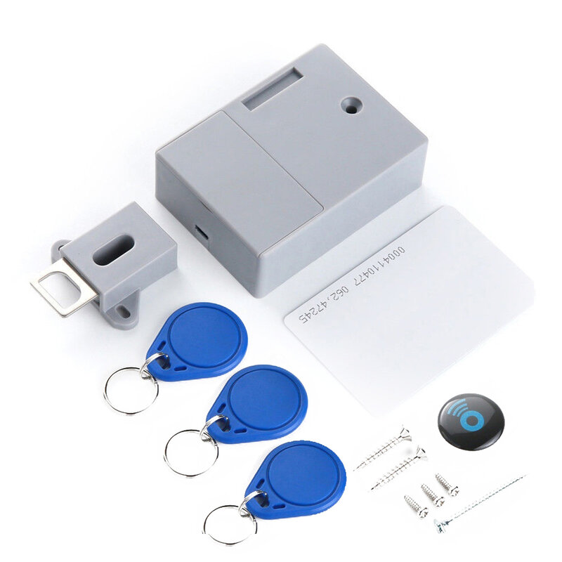 Kunci laci penginderaan IC kartu Sensor kabinet laci SmartLock cerdas DIY tak terlihat Hidde kunci Digital tanpa lubang berlubang
