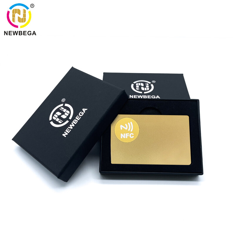 Kartu Digital sosial hitam Matte NFC logam 13.56MHZ, kartu bisnis tanpa kontak pintar Ntag216 RFID 1 buah