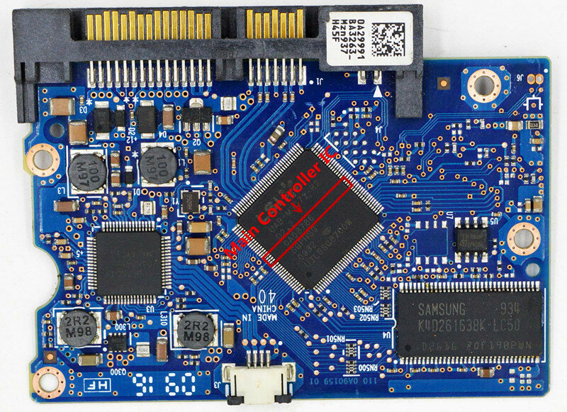 220 0A90233 01 110 0A90233 01 Hitachi IBM desktop hard disk circuit board White label: 0A72947 / ​Main Controller IC:  0A71261
