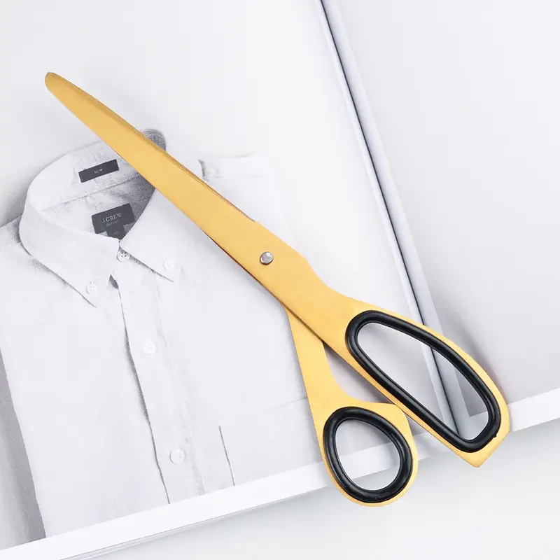Z złoty mosiądz nożyczki szkolne asymetryczne nożyczki minimalistyczny Design biura domowe nożyczki koreańskie piśmiennicze Kawaii