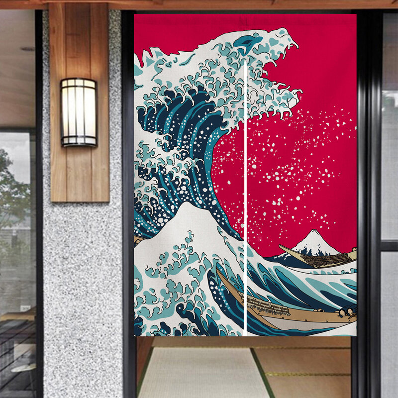 Wave Dinosaur Door Curtain Japanese Noren Room Pendant Kitchen Room protezione della Privacy tende divisorie 85 x15 0cm/33.5 x59inch