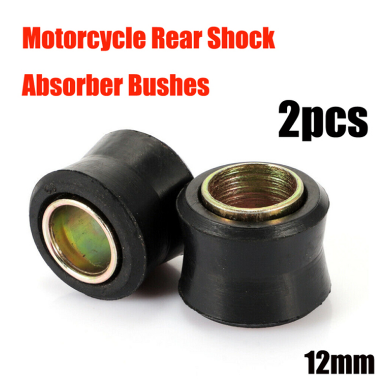 2/4pcs 12mm Motorcycle Rear Shock Absorber Rubber Bush Suspension Universal Black Brand New Shock Absorber Bushes