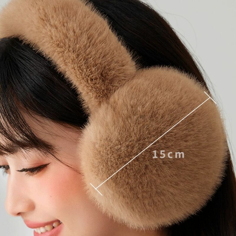 Capa de ouvido de pelúcia monocromática para mulheres, Earflap dobrável suave, Earmuffs quentes, proteção ao ar livre contra frio, inverno, novo