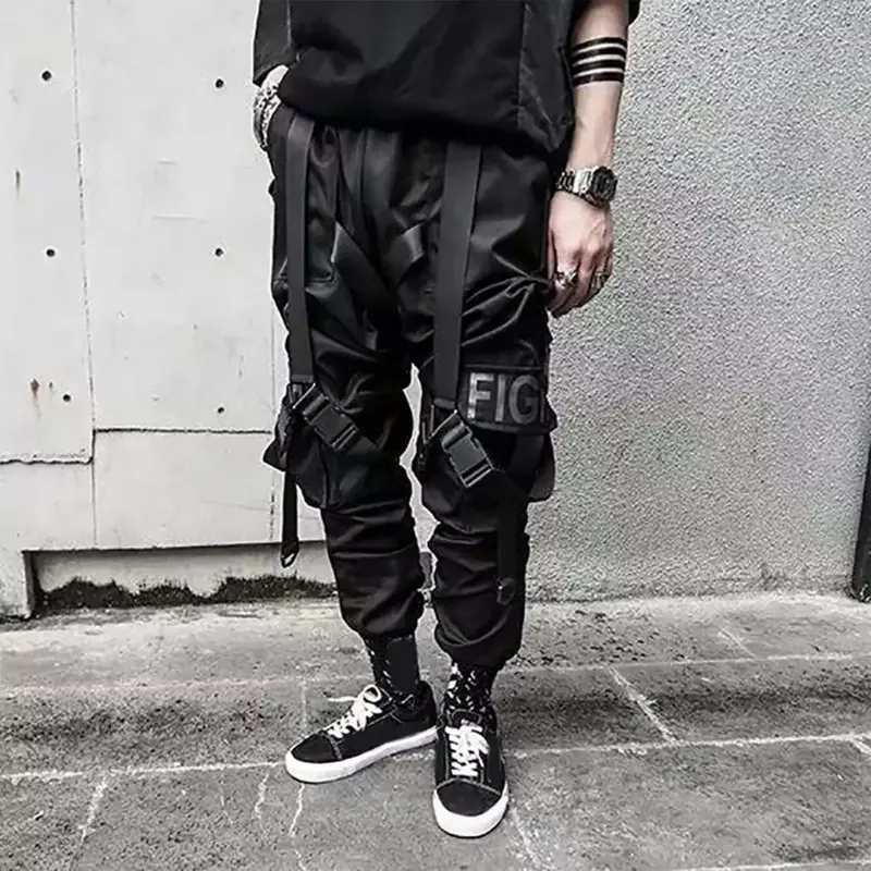 Брюки-карго мужские в стиле хип-хоп, джоггеры, повседневные штаны с карманами, уличная одежда в стиле Харадзюку, Techwear