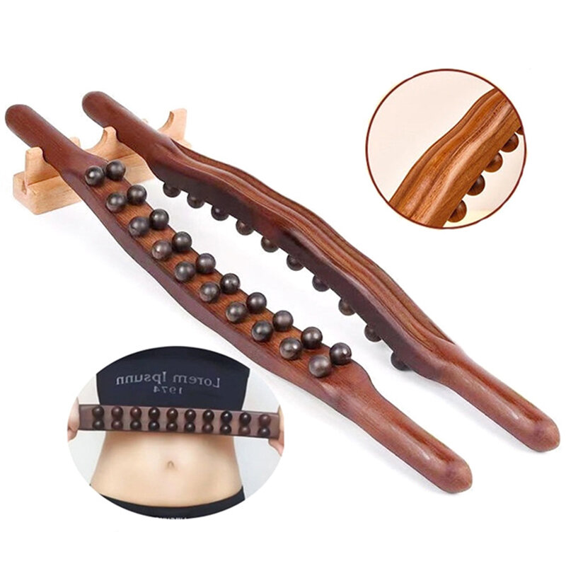 Скалка с 20 бусинами, универсальная задняя искусственная буковая древесина, искусственная обработка Guasha, инструмент