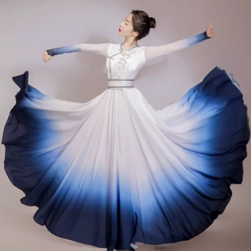 تنورات رقص نسائية منغولية ومنغولية ، أزياء أداء ، رقصات عرقية ، أرجوحة كبيرة