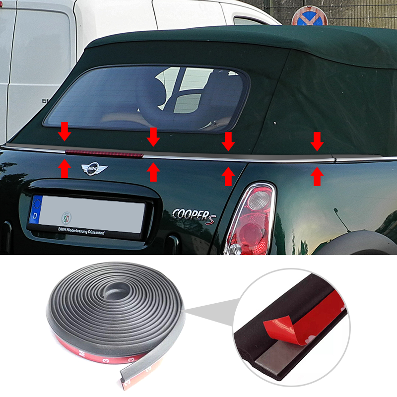 Tiras de sellado para techo de coche, pegatina protectora para Borde de parabrisas, tira de sellado para BMW Mini One Cooper S Convertible R52