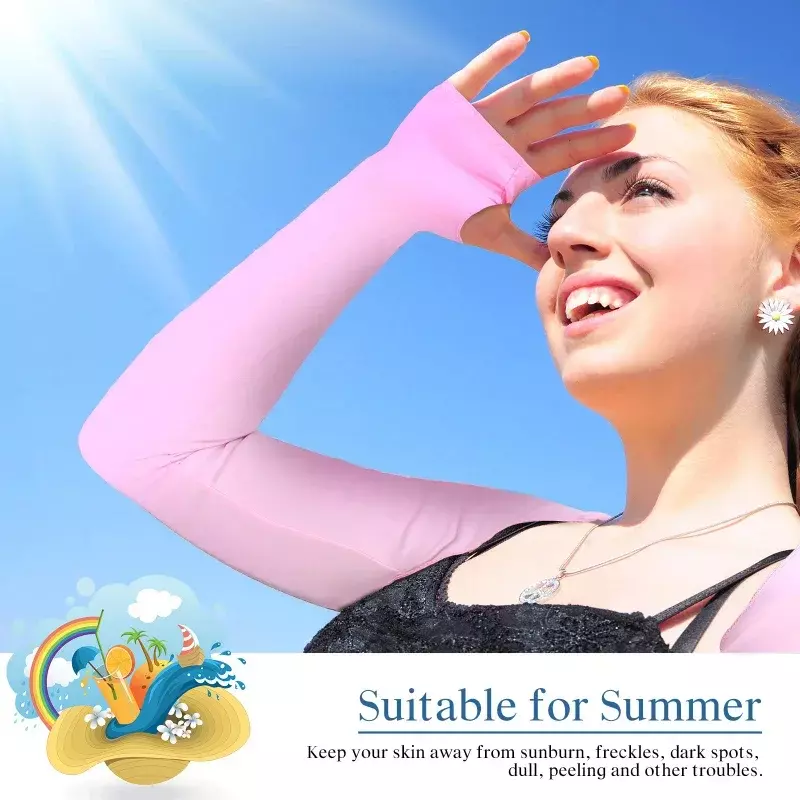 Manicotto in seta di ghiaccio maniche per la protezione solare manicotto per il braccio protezione solare ultravioletta guanti da donna per uomo estivi antiscivolo equitazione all'aperto