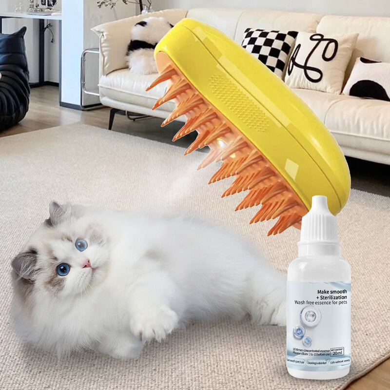 3-10pc Cat Steam Brush Wash Free Essence Hair Serum Animal Grooming Essence Cat Dog Depilation for Cat Steamy Brush Pet Cleaning