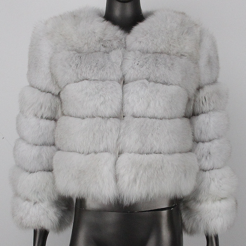 Casaco de pele raposa real para mulheres, jaqueta natural de pele de guaxinim, casaco de luxo feminino grosso e quente, tamanho grande, novo, inverno, 2023