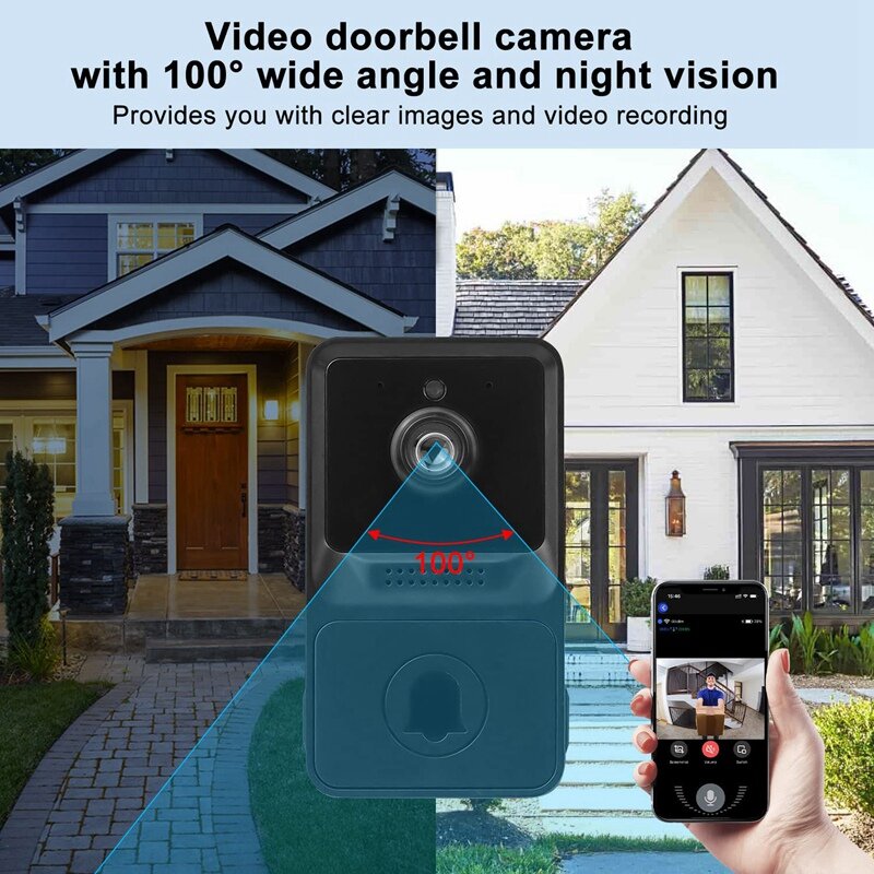 Video Doorbell Wireless Doorbell With Cloud Storage, 2-Way Audio Real-Time Monitoring
