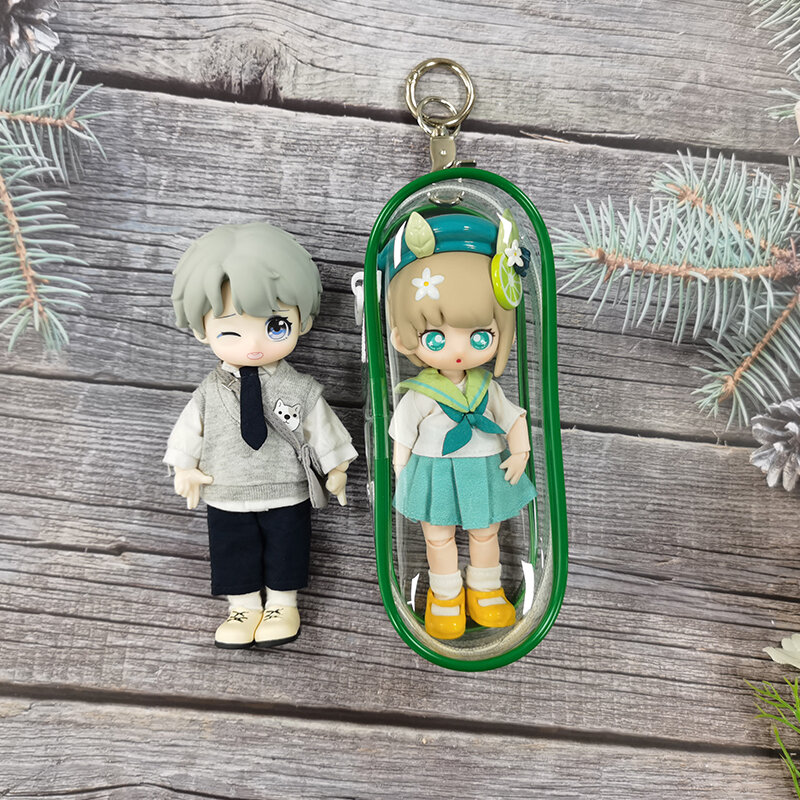 Borsa per bambole nenderoid trasparente borsa da esterno per ragazza Kawaii trasparente per OB11 BJD Anime Cartoon Dolls Plushy Little DIY Toys
