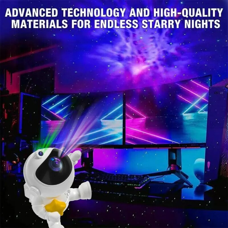 New Astronaut Nebula Night Lights Remote Control Timing And 360 Rotation Magnetic Head Star Lights For Bedroom Gaming Room Decor